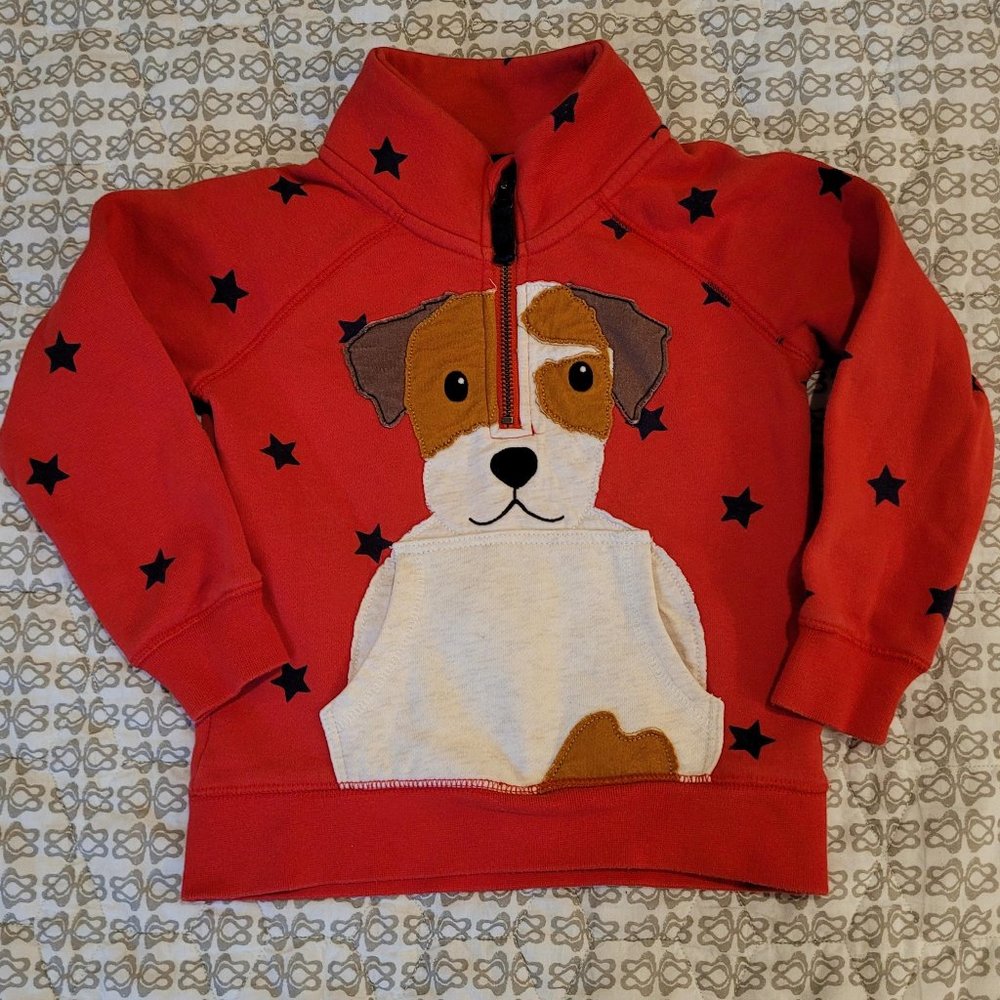 Mini Boden Sprout Quarter-Zip | 3/4Y